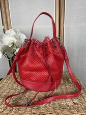 Zara red woven bucket bag