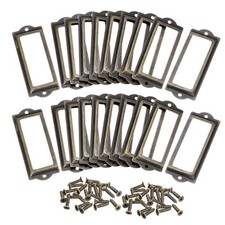 30x Metal Label Holders File