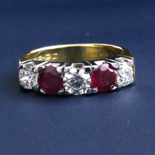 18ct ruby and diamond - ruby,