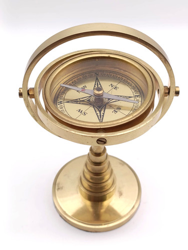 Vintage brass gimbal compass - vintage,