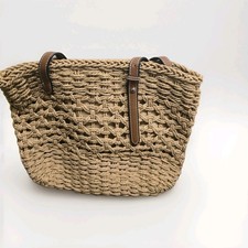 Womens Rattan Straw Beach Bag