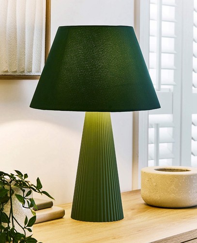 Green glass table - green, lamp