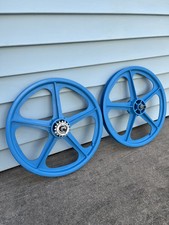 Aqua Teal Skyway 20 inch Tuff Wheels Mags Rims Bmx New 5 Spoke Maui GT Freewheel