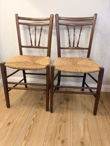 Pair vintage wooden rush - of,