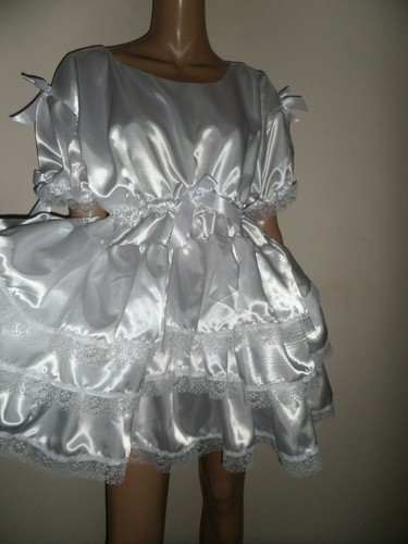 Adult baby sissy white - sissy, satin