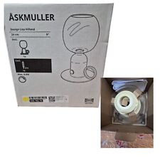 Table Lamp with Glass Shade,Yellow, Built-in Dimmer, E14, 24x15cm Ikea Askmuller