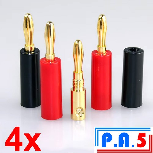 Gold banana plugs - 4x, 4mm