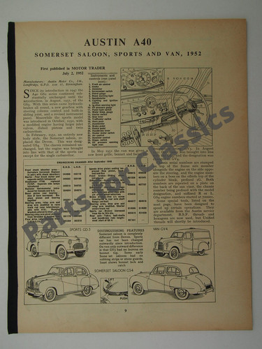 Austin a40 somerset service - a40,