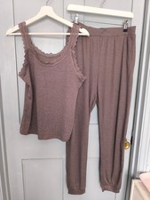 Primark Soft Pyjamas Set, Brown, Top Medium, Bottom Small with pockets