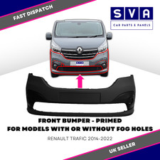 Fits Renault Trafic 2014-2022 Front Bumper Primed Insurance Approved 620226969R