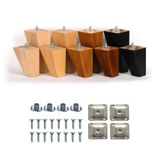 4x Wooden Angled Tapered Furniture Legs Feet For Sofa Bed Stool Chest 2 Sizes