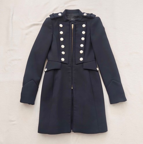 Zara military style coat dark - military,