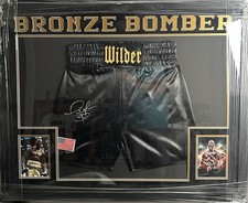 Deontay Wilder Signed Framed Custom Boxing Shorts Heavy Weight Champion Beckett 