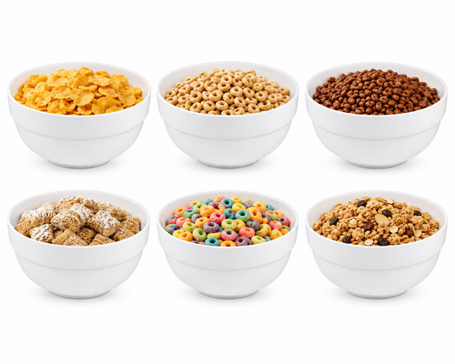 White cereal bowls set 6 - white, of