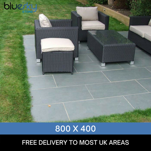 Grey slate paving 800x400x10mm - grey,