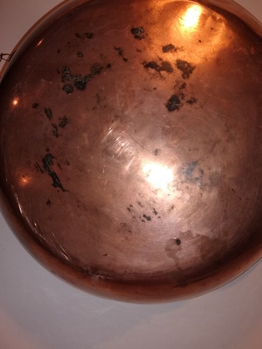 Antique large copper bowl - antique,