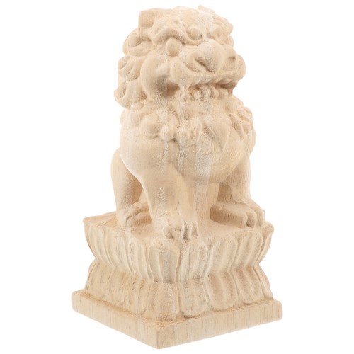 Wooden finials unfinished lion - finials,