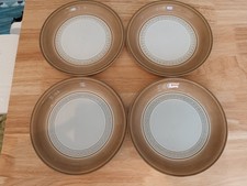 4 x Denby Seville Tea / Side Plates 17.5cm Diameter  Embossed Pattern Vintage
