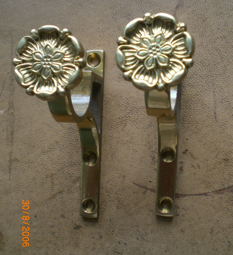 Pair solid brass curtain - solid,