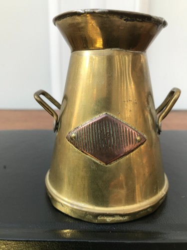 Antique brass milk churn