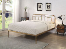 Enigma Antique Bronze Brass Metal Bed Frame Industrial Vintage Double King Size