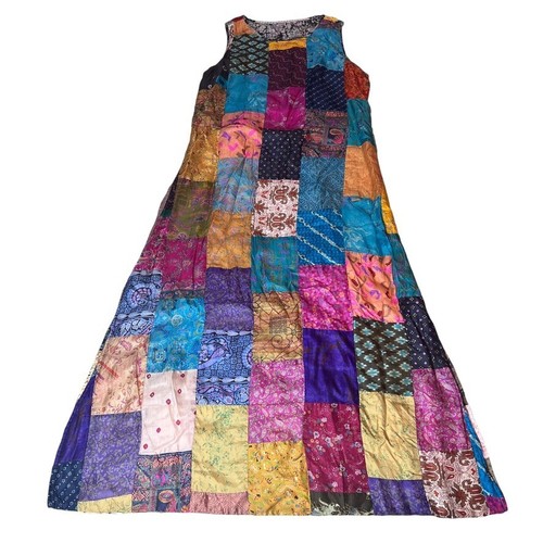 Silk patchwork maxi - silk,