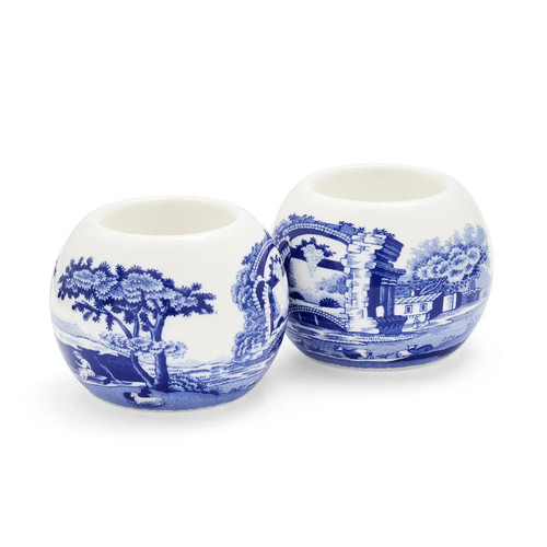 Spode blue tealight holders - tealight,