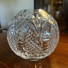 Waterford Seahorse Rose Cut Lead Crystal Bowl Round 6” Vase & Box #40021465