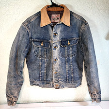 Vtg 70s Lee Storm Rider Denim Jacket 101LJ Blanket Lined Union Made Mens Medium