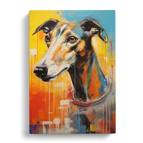 Greyhound action art canvas - greyhound,