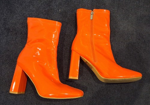 Orange retro ankle boots size - retro,