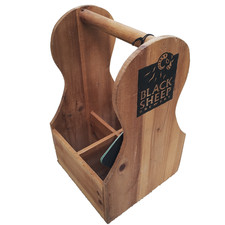 Black Sheep Brewery Wooden Beer Crate Holder Carry Case Holds Four Bottles