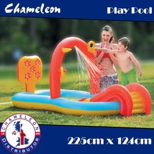 Swimming Pool Water Slide, LARGE Inflatable Kids Blow Up Pool Play 225X124CM