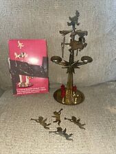 Vintage Swedish Angel Chimes Carousel RARE Circus Clown Horses Brass Candle