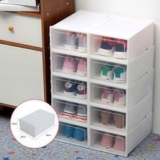 12x White Plastic Shoe Storage