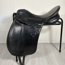 Kieffer Zugspitze Dressage Saddle 17.5” Seat 8” D-to-D Medium Fit Black Leather