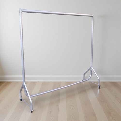 Garment rail silver - heavy, duty