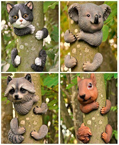 Garden animal ornaments - garden, tree