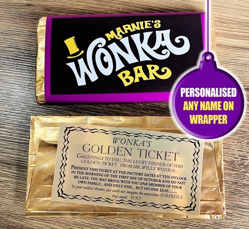Wonka bar personalised - wonka,
