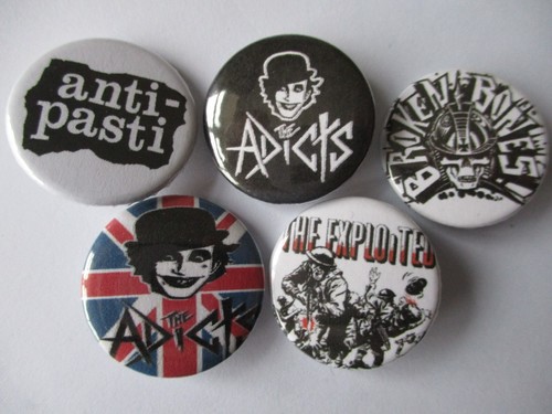 80s punk badge set adicts - badge,