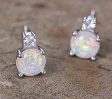 Elegant Opal Stud Earrings