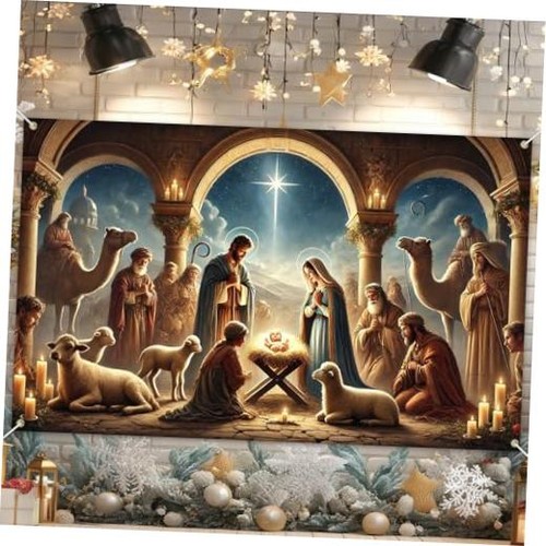 Nativity scene banner 71x43 - banner,