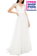 RRP€3752 JENNY PACKHAM Tulle Gown UK6 US2 IT38 XS Floral Rhinestones Glittered