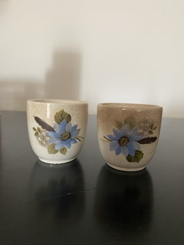 Pair vintage floral ceramic - of,