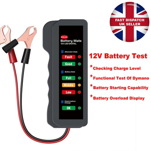 12v car battery tester - tester, led