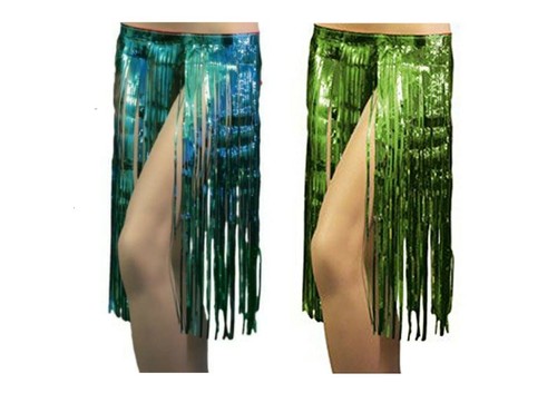 Tinsel skirt grass hawaiian - skirt,