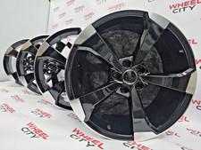 20" Inch Audi Rotor Style Black Polished Alloys will Fit Audi A4/A5/A6/A7/Q3/Q5