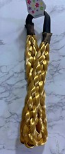 Synthetic Hair Band Plaited Headband Braided with Elastic Black, Gold & Blond 