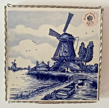 Vintage Delft Blue Tile Pot