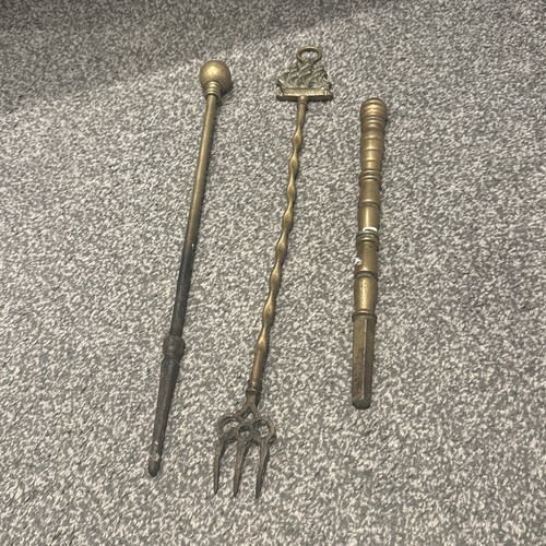 Old vintage brass fire - vintage,